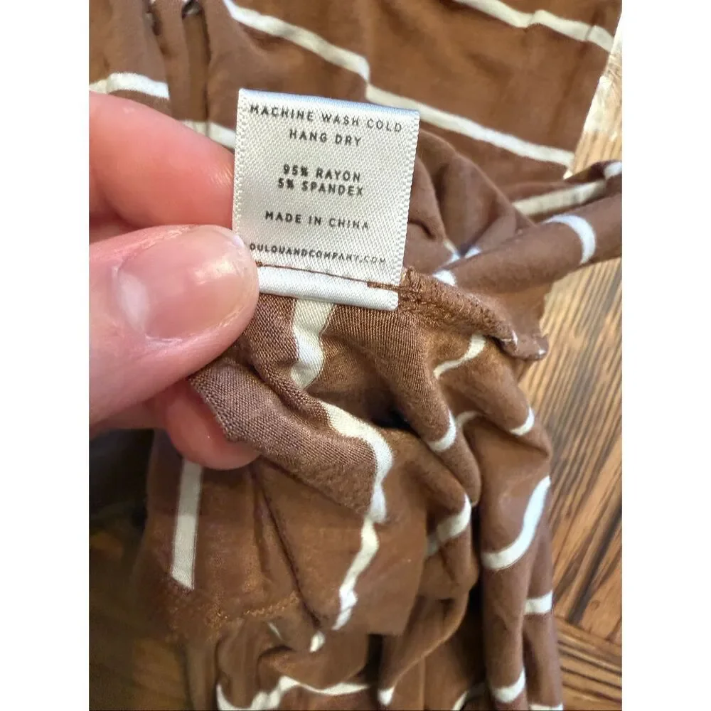 Lou Lou and Company brown White Striped Knotted Sleeper Gown Size‎ Newborn